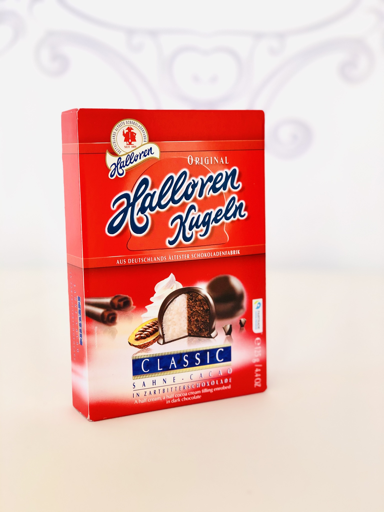Czekoladki Halloren Kugeln Classic Sahne Cacao 125g - Kawy Słodycze Chemia